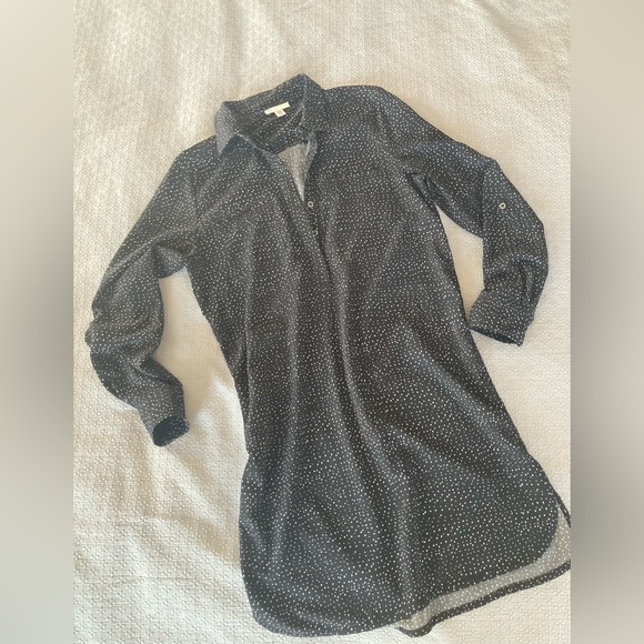 Lila Rose Polka Dot Long Sleeve Shirtdress M - Picture 8 of 15